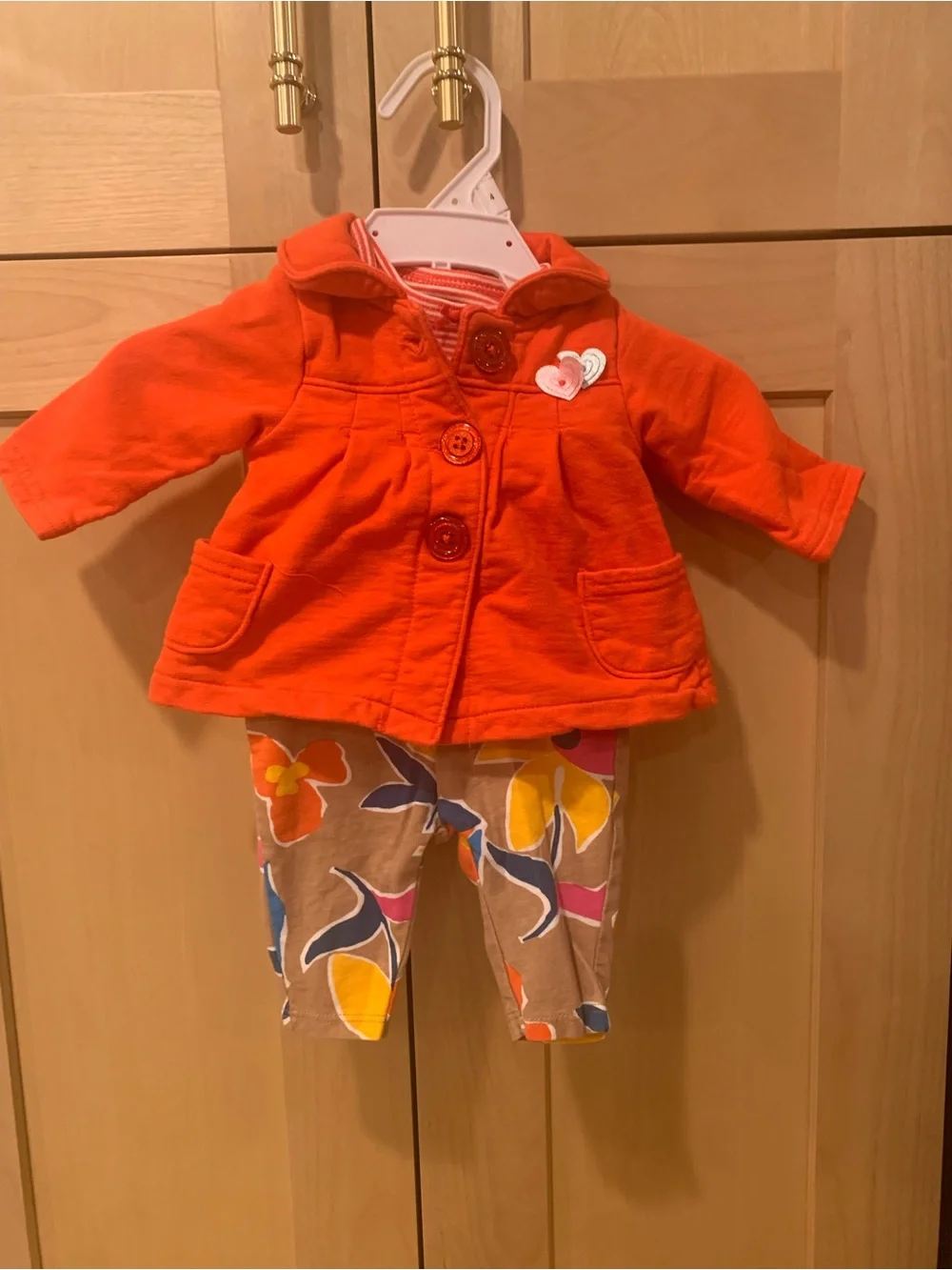 Carters Newborn Baby Red Jacket with Pants and onesie